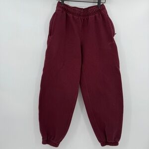 Aritzia Joggers Women 2XS Faded Burgundy Meg Fit Sweatpants Cozy Fleece Comfy